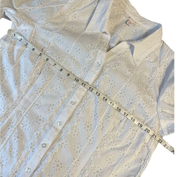 Vintage white flowered embroidered blouse -JM Collection - Picture 5 of 10